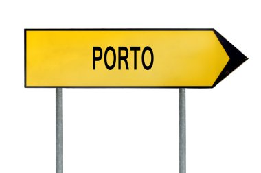Porto beyaz izole işareti sarı sokak kavramı