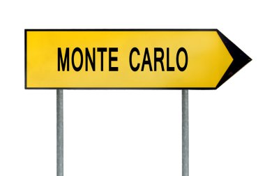 Monte Carlo beyaz izole işareti sarı sokak kavramı