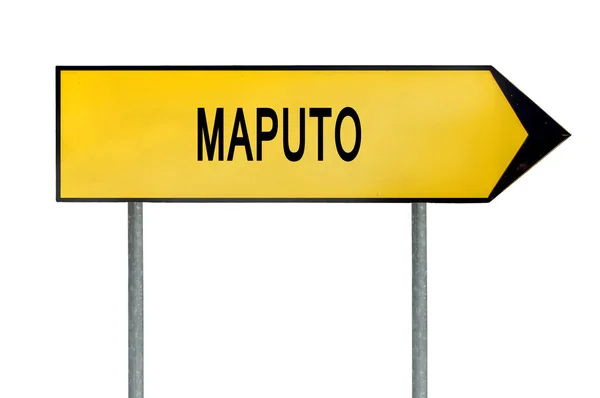 马普托孤立在白色的黄色的街头概念标志 — 图库照片