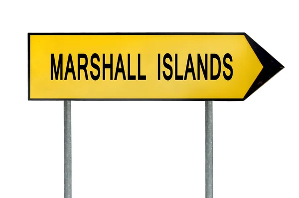 Signo de concepto de calle amarilla Islas Marshall aisladas en blanco — Foto de Stock