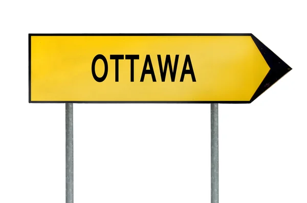 Ottawa beyaz izole işareti sarı sokak kavramı — Stok fotoğraf