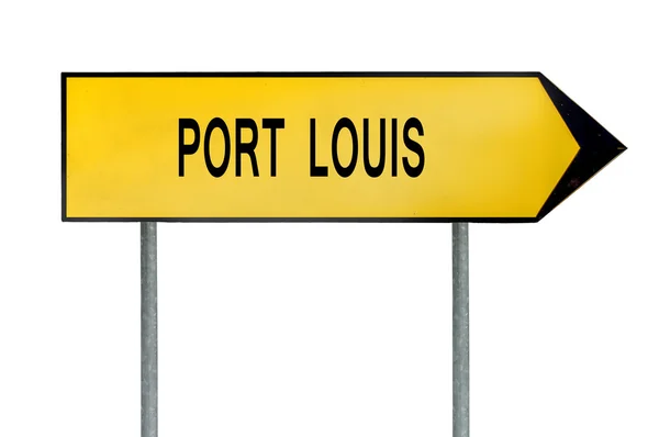 黄色的街头概念标志端口 Louis 上白色孤立 — 图库照片