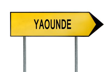 Yaounde beyaz izole işareti sarı sokak kavramı