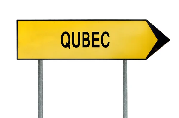 Signo de concepto de calle amarillo Quebec aislado en blanco — Foto de Stock