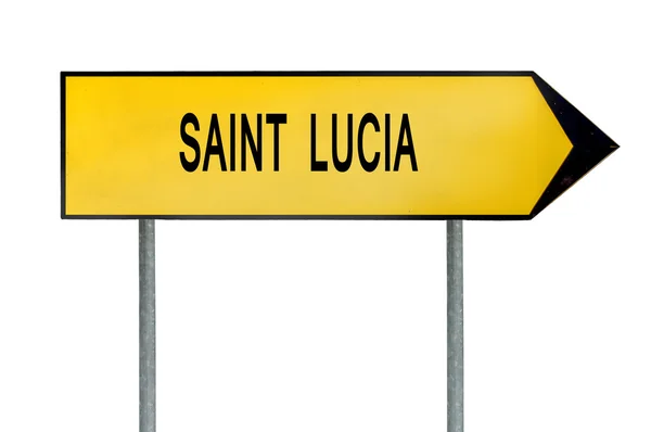 Signo de concepto de calle amarilla Santa Lucía aislada en blanco — Foto de Stock