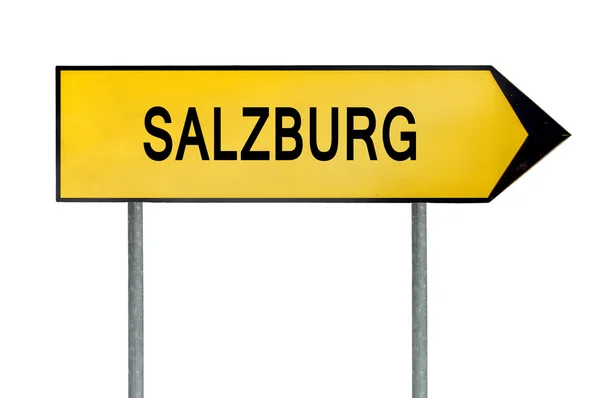 Σημάδι κίτρινο δρόμου έννοια Σάλτσμπουργκ απομονωθεί σε λευκό — Φωτογραφία Αρχείου