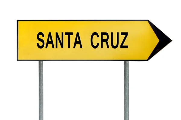 Yellow street concept sign Santa Cruz isolated on white — Stock Photo, Image