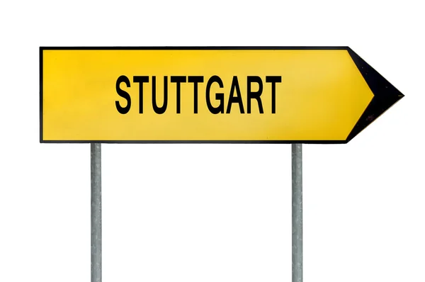 Stuttgart beyaz izole işareti sarı sokak kavramı — Stok fotoğraf