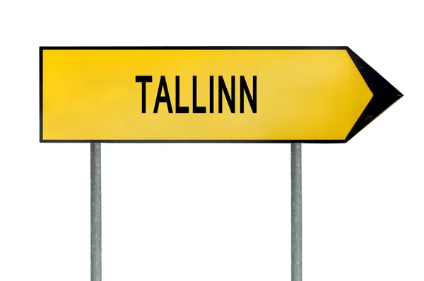 Yellow street concept sign Tallinn isolated on white — Stock Photo, Image