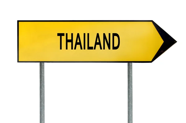 Panneau concept rue jaune Thaïlande isolé sur blanc — Photo