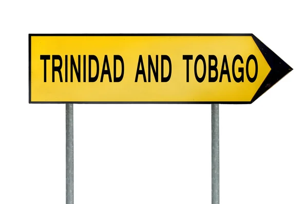 Panneau concept de rue jaune Trinidad et Tobago isolé sur blanc — Photo