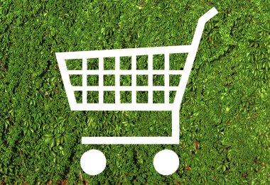 Sepeti şekil üzerinde yeşil sarmaşık çit sarmaşık 