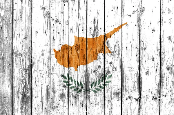 나무 프레임에 그려진 키프로스의 국기 — 스톡 사진