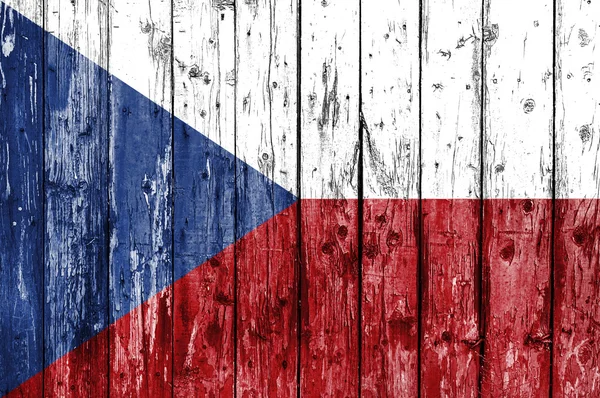 木製フレームで塗られるチェコ共和国の旗 — ストック写真
