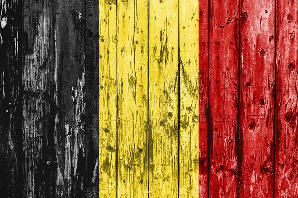 Flagge Belgiens auf Holzrahmen gemalt — Stockfoto