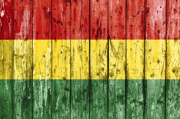 Bandeira da Bolívia pintada em moldura de madeira — Fotografia de Stock