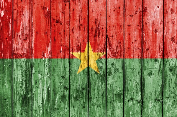 Burkina Fasos flagga målade på träram — Stockfoto