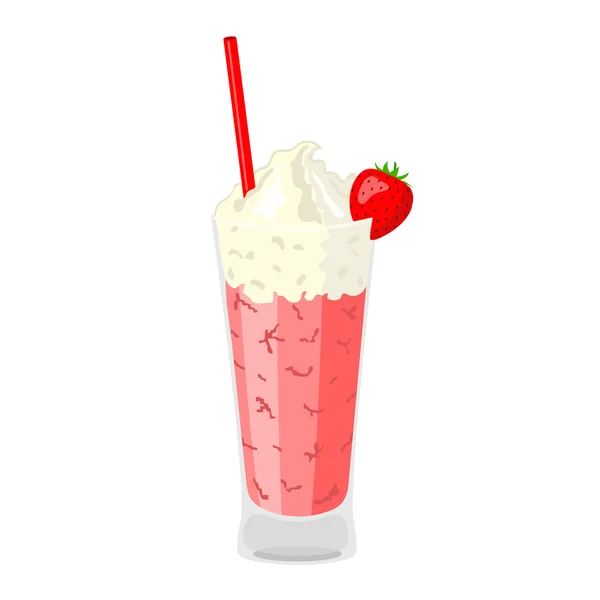 Strawberry milkshake. Vector illustration. — Stock Vector