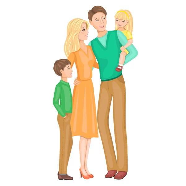 Dibujos animados familia feliz . — Vector de stock