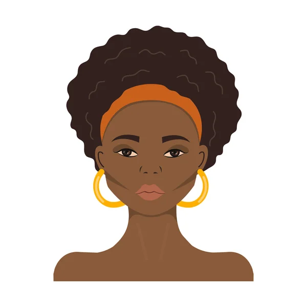 Fekete nő arc — Stock Vector