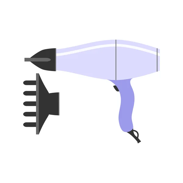 Saç kurutma makinesi ve çıkarılabilir bir meme. Düz simgesi. Kuaför için aracı. — Stok Vektör