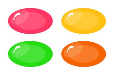 Beyaz arkaplanda renkli tatlı şekerlerin vektör çizimi