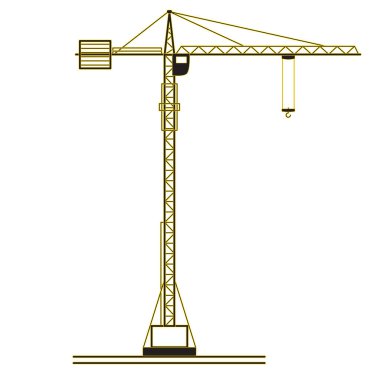 vinç, vektör çizimi, inşaat konsepti