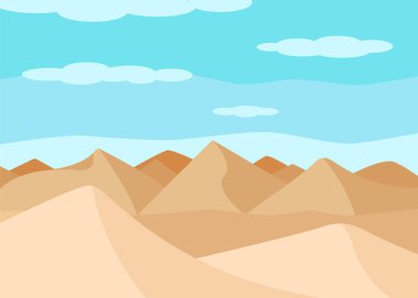 Kum tepeleri ve bulutlarla dolu çöl manzarası