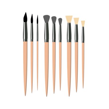 Yaratıcılık tasarımı için fırça seti.