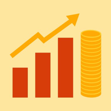 iş büyümesi grafik simgesi, vektör illüstrasyonu