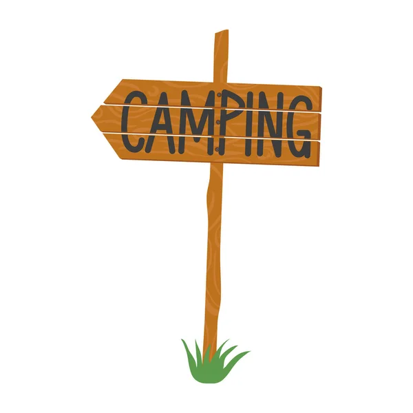Holzschild Mit Dem Wort Camping — Stockvektor