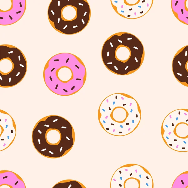 Nahtloses Muster Mit Donuts Vektorillustration — Stockvektor