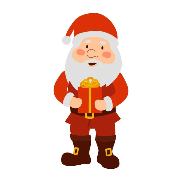 Санта Клаус Подарочной Коробкой — стоковый вектор