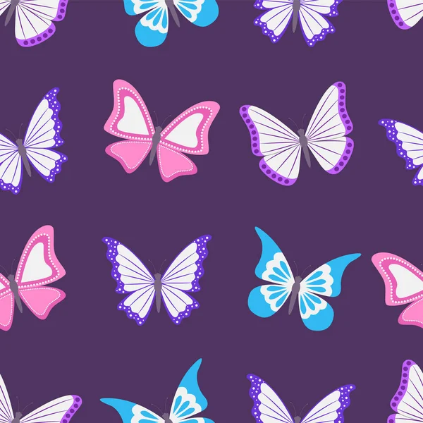 Seamless Pattern Butterflies Vector Illustration — Stock Vector