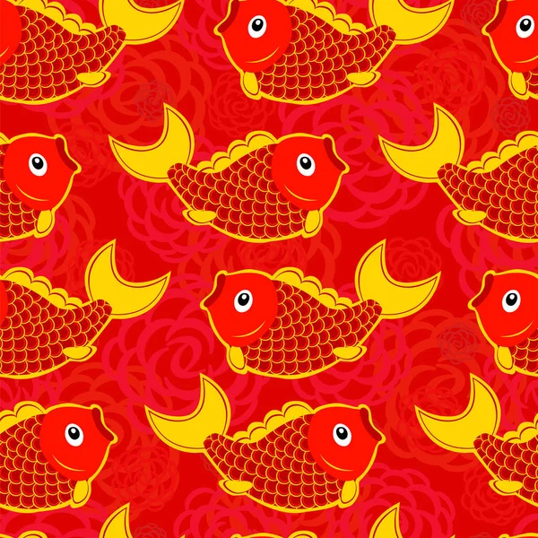 Motif Sans Couture Avec Des Poissons Illustration Vectorielle — Image vectorielle