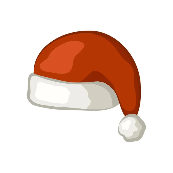 Santa Hat Icon Flat Style Isolated White Background Рождественская Векторная — стоковый вектор