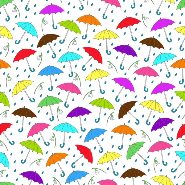 Abstract Seamless Pattern Umbrellas — Stock Vector