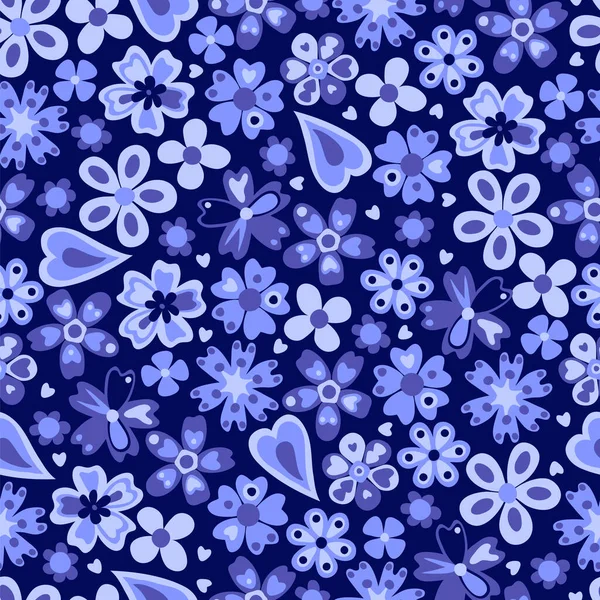 Motif Floral Sans Couture Avec Des Fleurs — Image vectorielle