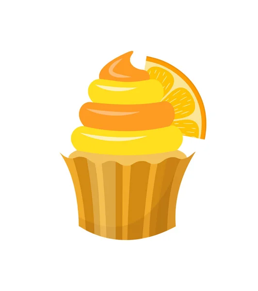 Icône Cupcake Dans Style Dessin Animé Isolé Sur Fond Blanc — Image vectorielle