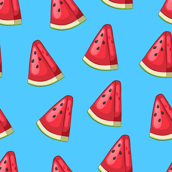 Watermelon Seamless Pattern Vector Illustration — Stock Vector