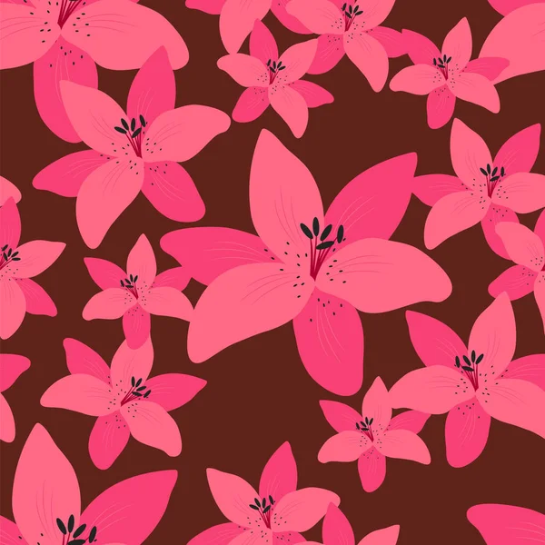 Nahtloses Muster Mit Rosa Blüten — Stockvektor