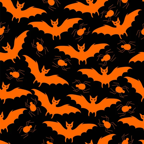 Halloween background with bats and spiders — Stock Illustration Halloween Background Bats Spiders Stock Vector