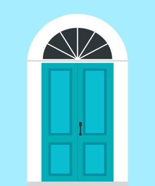 düz tasarım kapı ikonu vektör çizimi