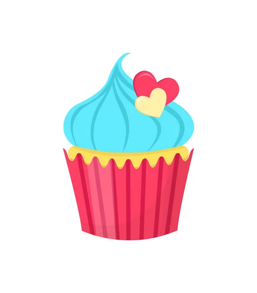 Ilustração Vetorial Cupcake Branco — Vetor de Stock