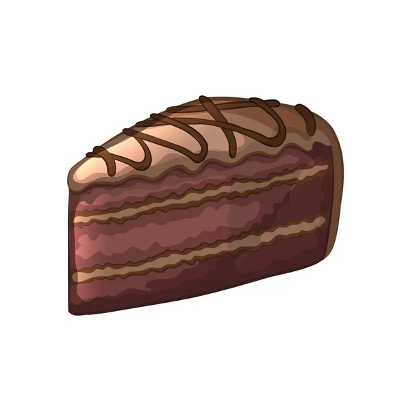 Icône Gâteau Chocolat Illustration Dessin Animé — Image vectorielle
