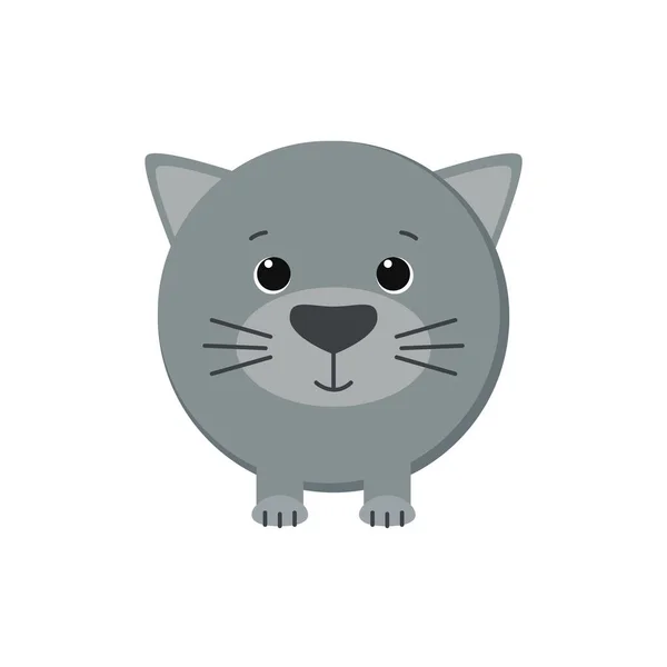 Lindo Gato Dibujos Animados Sobre Fondo Blanco — Vector de stock