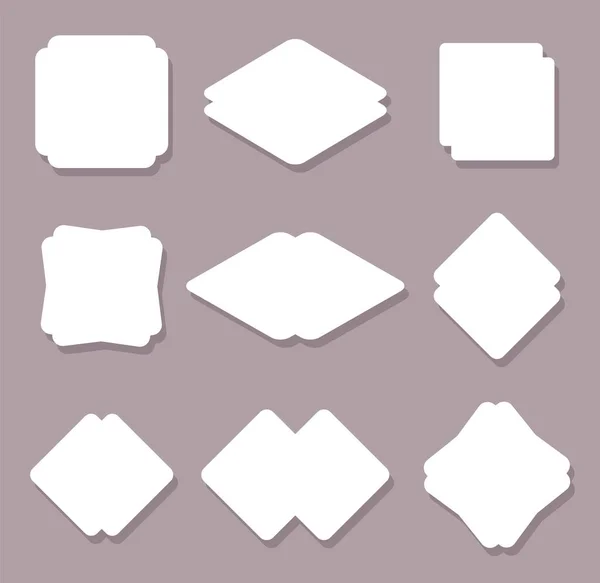 Conjunto Tarjetas Blanco Para Diseño — Vector de stock