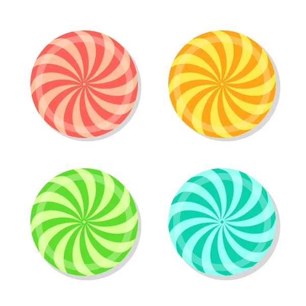 Illustration Vectorielle Bonbons Sucrés Colorés Sur Fond Blanc — Image vectorielle