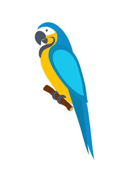 Icône Oiseau Perroquet Style Dessin Animé Isolé Sur Fond Blanc — Image vectorielle