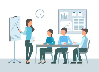 İş ekibi birlikte çalışıyor, vektör illüstrasyonu